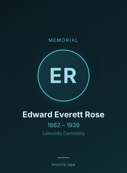 Memorial portrait of Edward Everett Rose