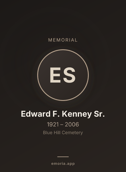 Memorial portrait of Edward F. Kenney Sr.