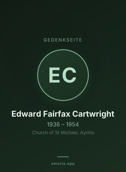 Gedenkportrait von Edward Fairfax Cartwright