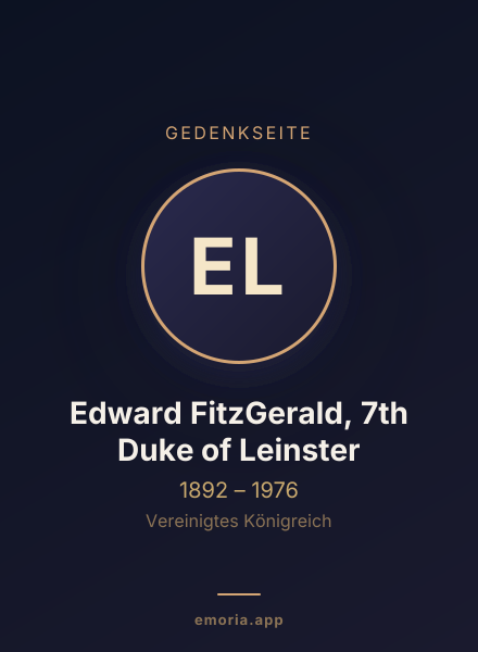 Gedenkportrait von Edward FitzGerald, 7th Duke of Leinster