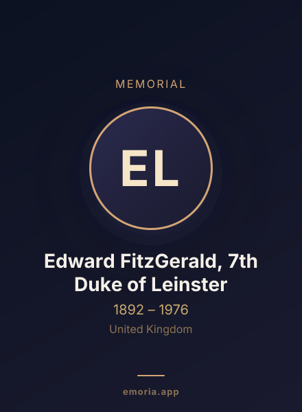 Memorial portrait of Edward FitzGerald, 7th Duke of Leinster