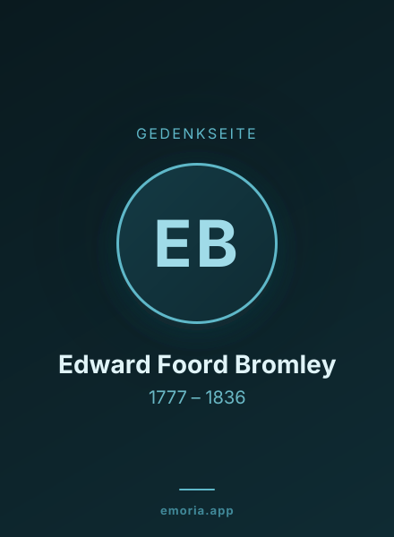 Gedenkportrait von Edward Foord Bromley