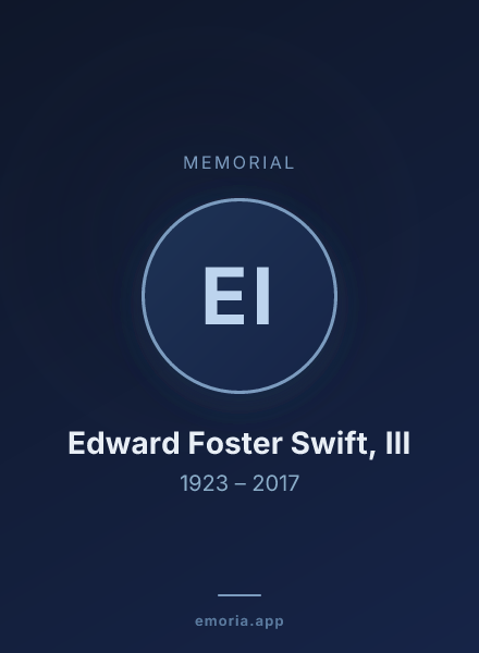 Memorial portrait of Edward Foster Swift, III