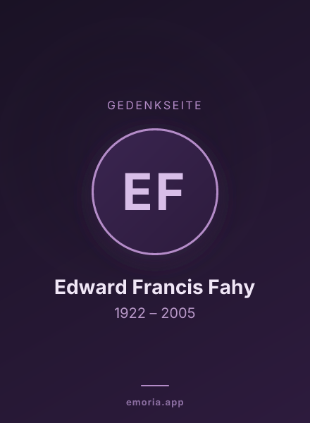 Gedenkportrait von Edward Francis Fahy