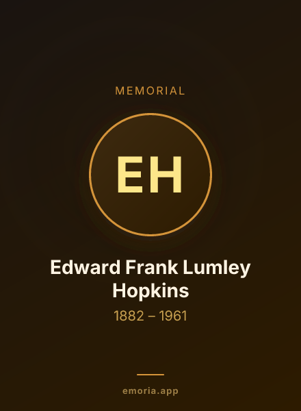 Memorial portrait of Edward Frank Lumley Hopkins