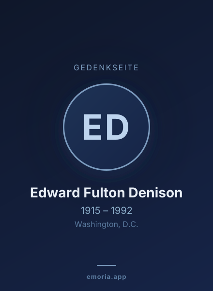 Gedenkportrait von Edward Fulton Denison