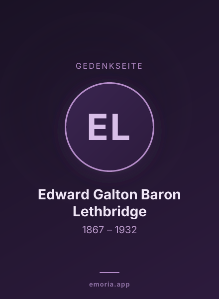Gedenkportrait von Edward Galton Baron Lethbridge