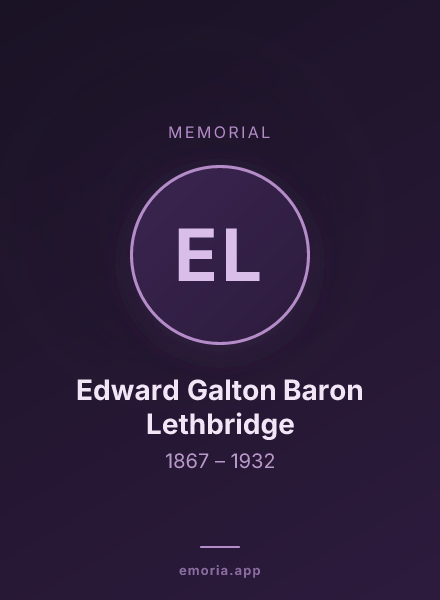 Memorial portrait of Edward Galton Baron Lethbridge