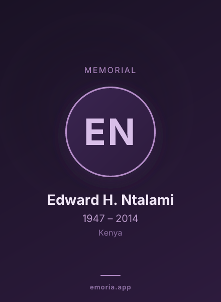 Memorial portrait of Edward H. Ntalami