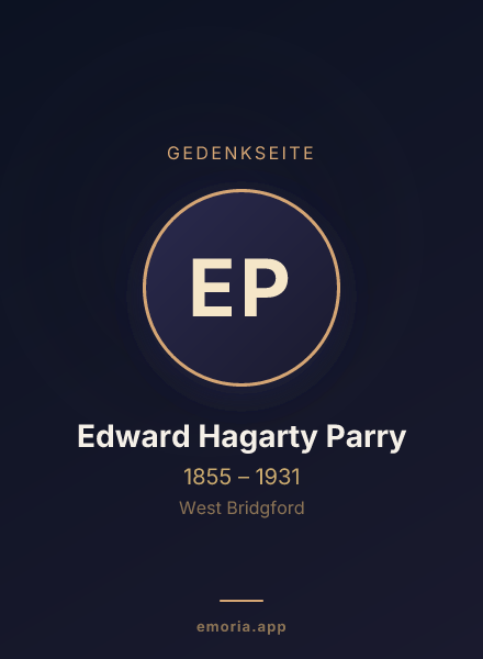 Gedenkportrait von Edward Hagarty Parry