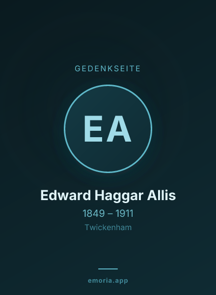 Gedenkportrait von Edward Haggar Allis