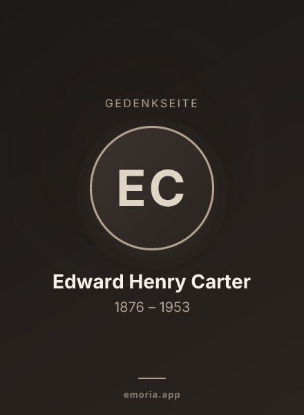 Gedenkportrait von Edward Henry Carter
