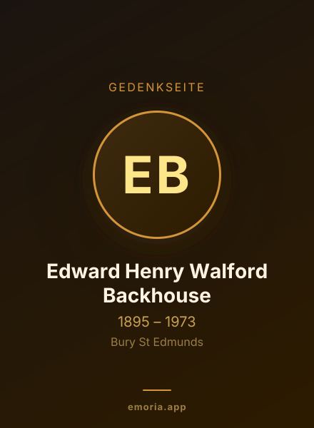 Gedenkportrait von Edward Henry Walford Backhouse