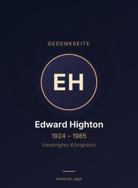 Gedenkportrait von Edward Highton
