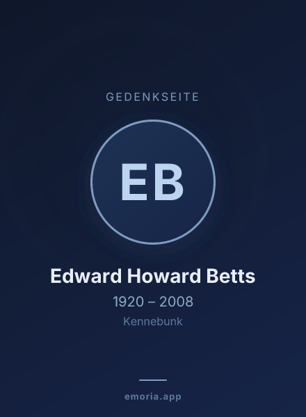 Gedenkportrait von Edward Howard Betts