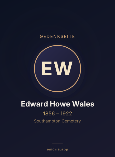 Gedenkportrait von Edward Howe Wales