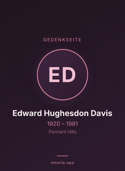 Gedenkportrait von Edward Hughesdon Davis