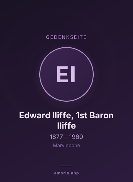 Gedenkportrait von Edward Iliffe, 1st Baron Iliffe
