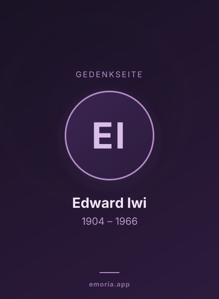 Gedenkportrait von Edward Iwi