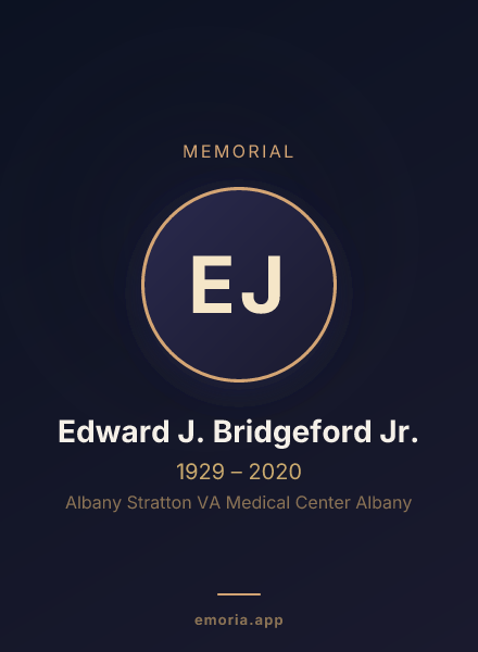 Memorial portrait of Edward J. Bridgeford Jr.