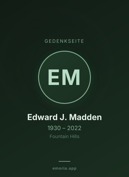 Gedenkportrait von Edward J. Madden