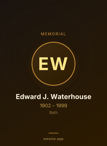 Memorial portrait of Edward J. Waterhouse