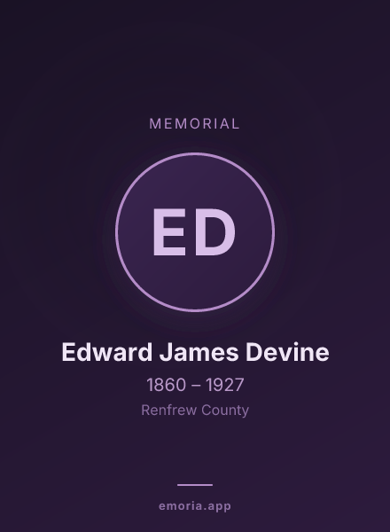 Memorial portrait of Edward James Devine