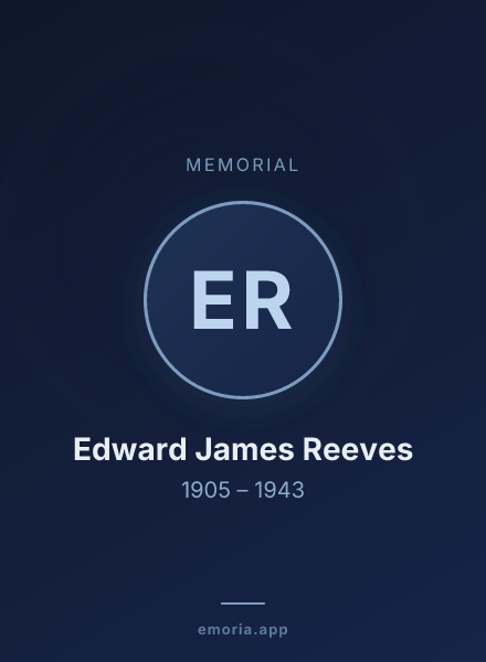 Memorial portrait of Edward James Reeves