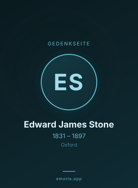 Gedenkportrait von Edward James Stone
