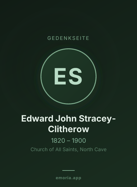 Gedenkportrait von Edward John Stracey-Clitherow