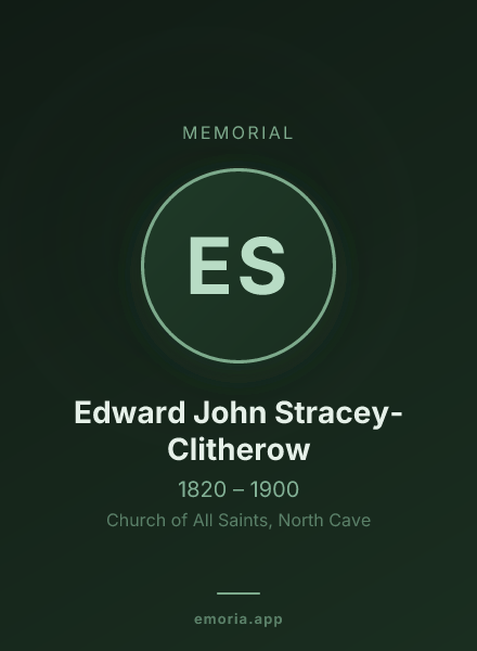 Memorial portrait of Edward John Stracey-Clitherow