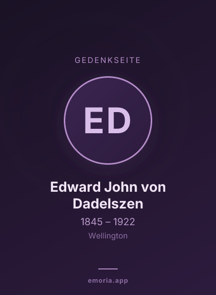 Gedenkportrait von Edward John von Dadelszen