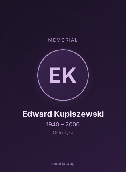 Memorial portrait of Edward Kupiszewski