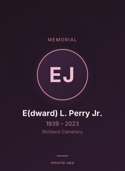 Memorial portrait of E(dward) L. Perry Jr.