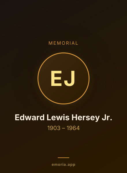 Memorial portrait of Edward Lewis Hersey Jr.