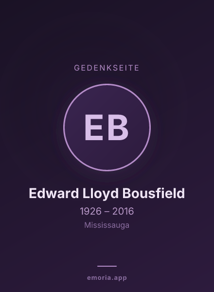 Gedenkportrait von Edward Lloyd Bousfield