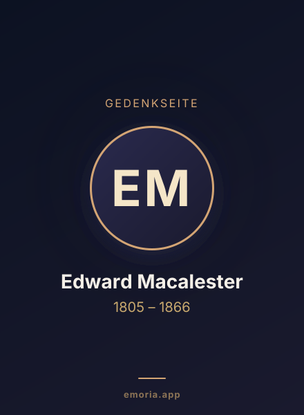 Gedenkportrait von Edward Macalester