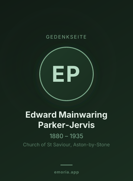 Gedenkportrait von Edward Mainwaring Parker-Jervis