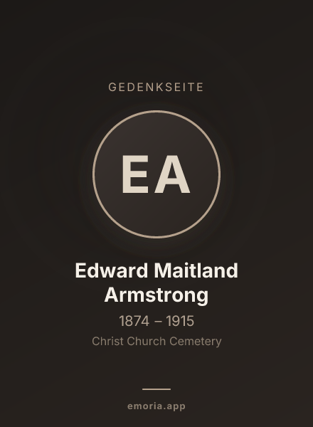 Gedenkportrait von Edward Maitland Armstrong