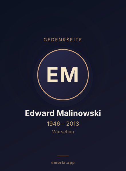 Gedenkportrait von Edward Malinowski