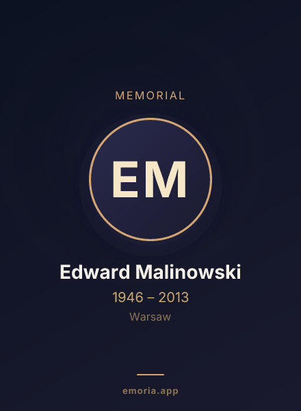 Memorial portrait of Edward Malinowski