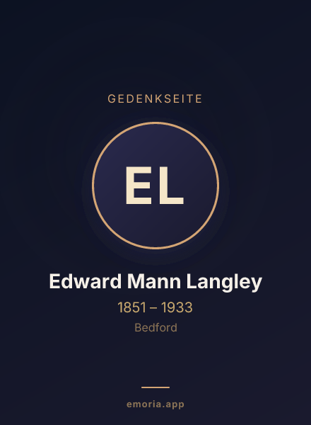 Gedenkportrait von Edward Mann Langley
