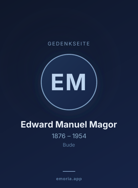 Gedenkportrait von Edward Manuel Magor