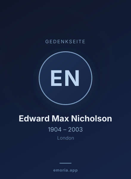 Gedenkportrait von Edward Max Nicholson