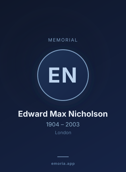 Memorial portrait of Edward Max Nicholson