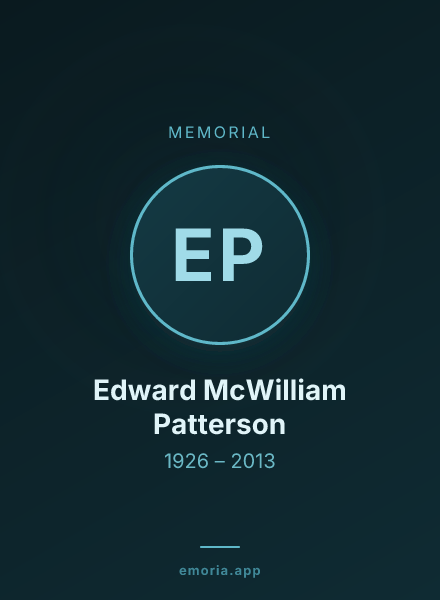 Memorial portrait of Edward McWilliam Patterson