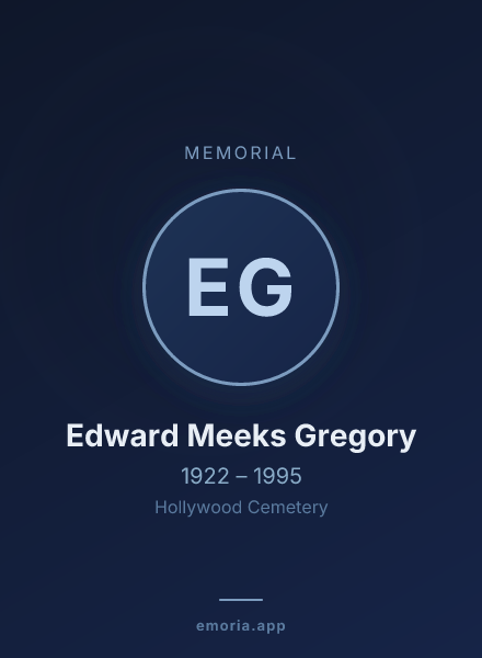 Memorial portrait of Edward Meeks Gregory