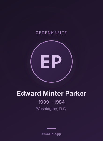 Gedenkportrait von Edward Minter Parker