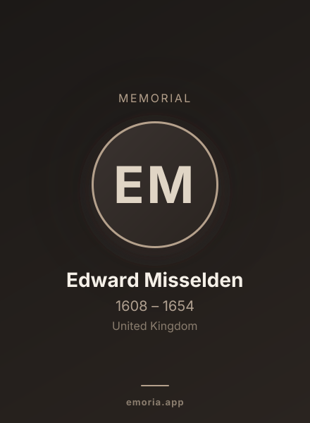 Memorial portrait of Edward Misselden