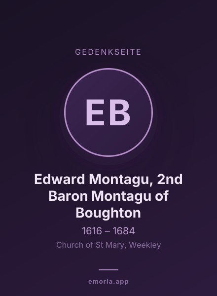 Gedenkportrait von Edward Montagu, 2nd Baron Montagu of Boughton